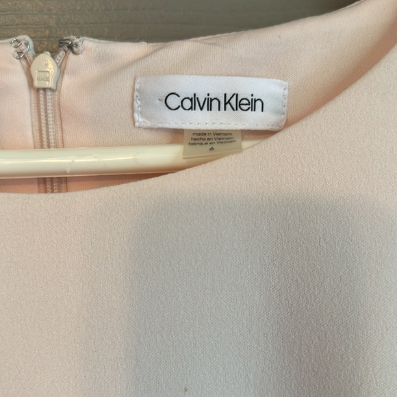 Calvin Klein -Pale Pink Dress with pearl sleeve accent. - Picture 3 of 4